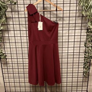 One Shoulder Dress With Pockets A-Line Cocktail Party Dress B203